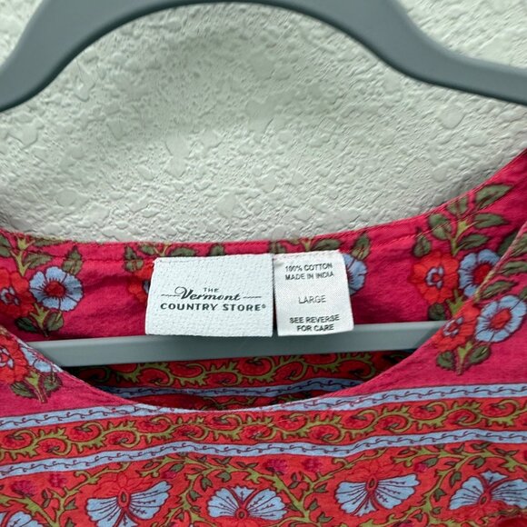 The Vermont Country Store Floral Cotton Blouse Shirt Bundle Womens size Large - Picture 3 of 13